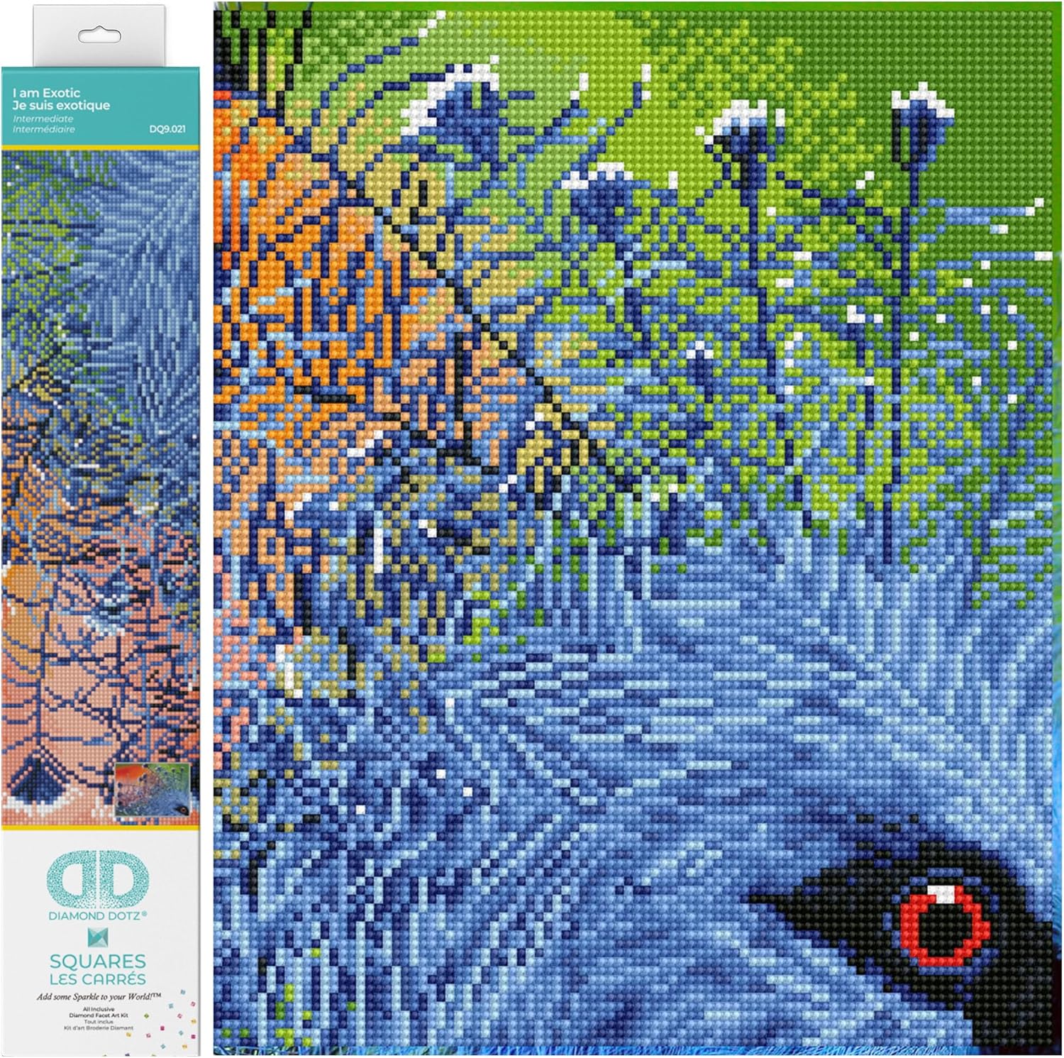 DIAMON DOT a Exoti Bir Diamon Paintin Kit fo Adult Diamon Ar Kit Relaxin Creativ Craf Ki wit Dot Gem 16.9inchx12.2inch