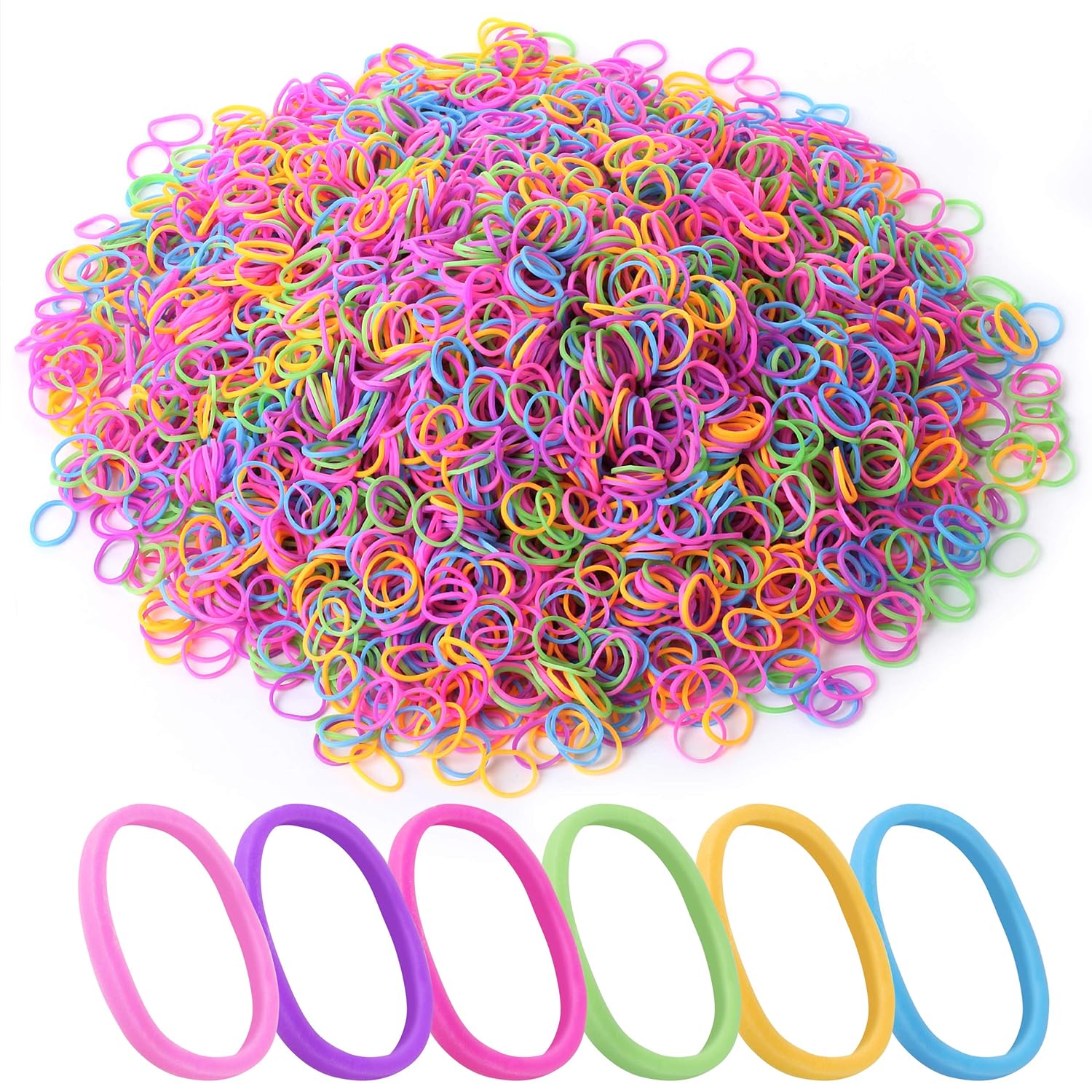 Assorte Colorfu Hai Rubbe Bands 240 Pack Elasti Min Tie fo Hai an Bab Girls