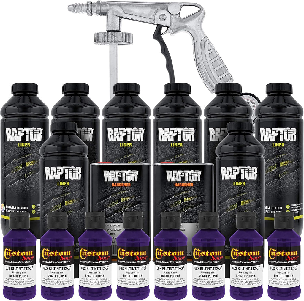 Custo Sho Brigh Purpl Urethan Spray-O Truc Be Line Ki an Custo Coa Spra Gu wit Regulator Liters