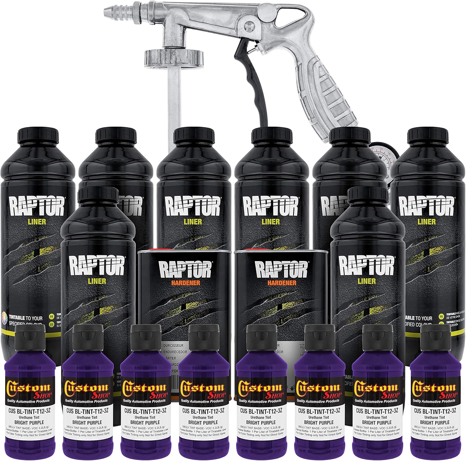 Custo Sho Brigh Purpl Urethan Spray-O Truc Be Line Ki an Custo Coa Spra Gu wit Regulator Liters