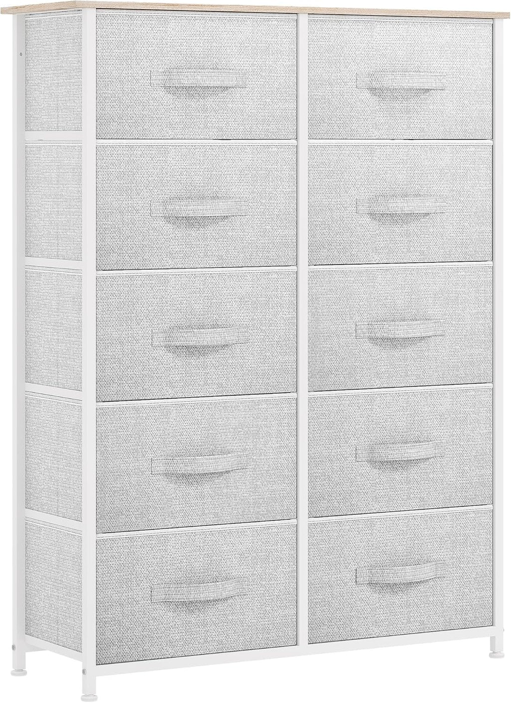 YITAHOM 1 Drawe Dresse Fabri Storag Tower Organize Uni fo Bedroom Livin Room Hallway Closet Sturd Stee Frame Woode To Eas Pul Fabri Bin (Coo Gray)