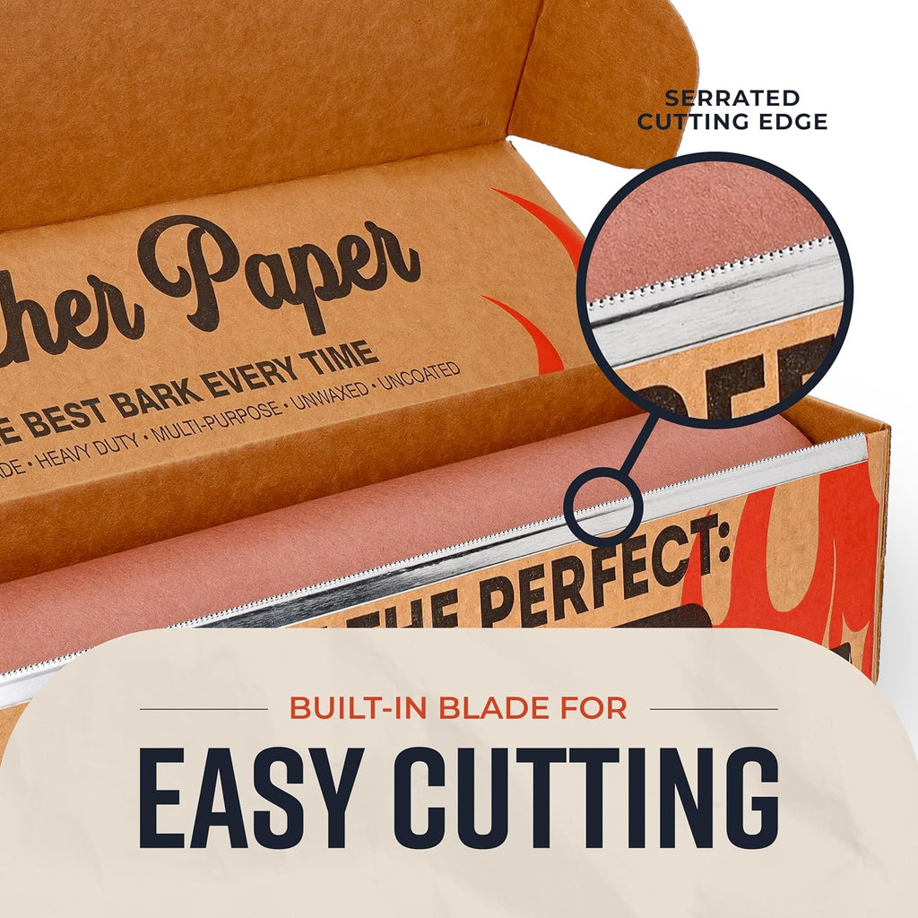 Bryco Goods Pink Butcher Paper Roll with Dispenser Box, 18inch x 175' (2100¡±) Food-Grade Peach Butcher Paper for Smoker, BBQ, Grilling, Smoking Meat - USA Made - Unbleached, Uncoated and Unwaxed