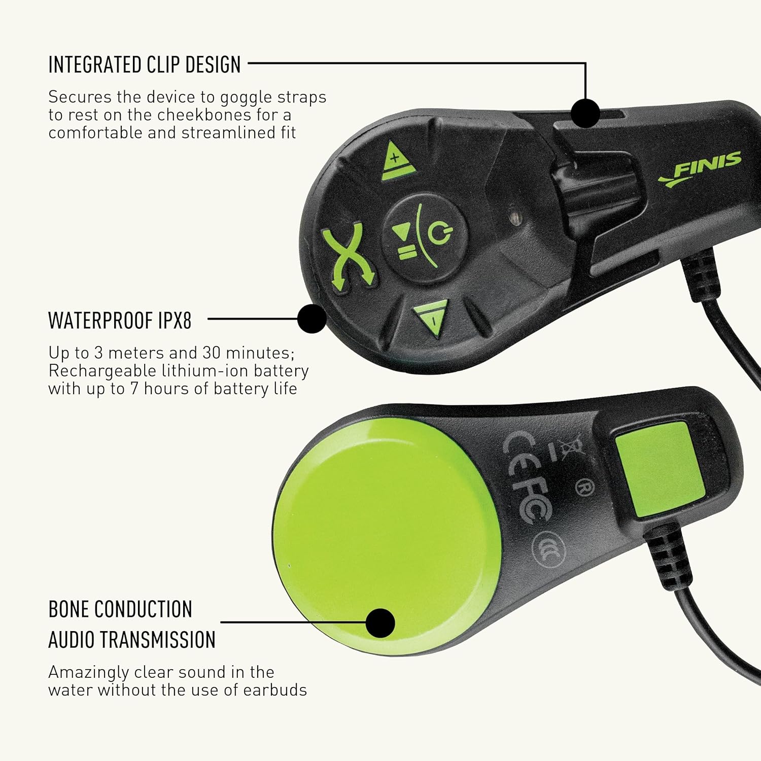 FINI Du Underwate MP Playe Bon Conductio Swi Headphone Waterproo Audi 4G MP3/WM Compatibl  Hr