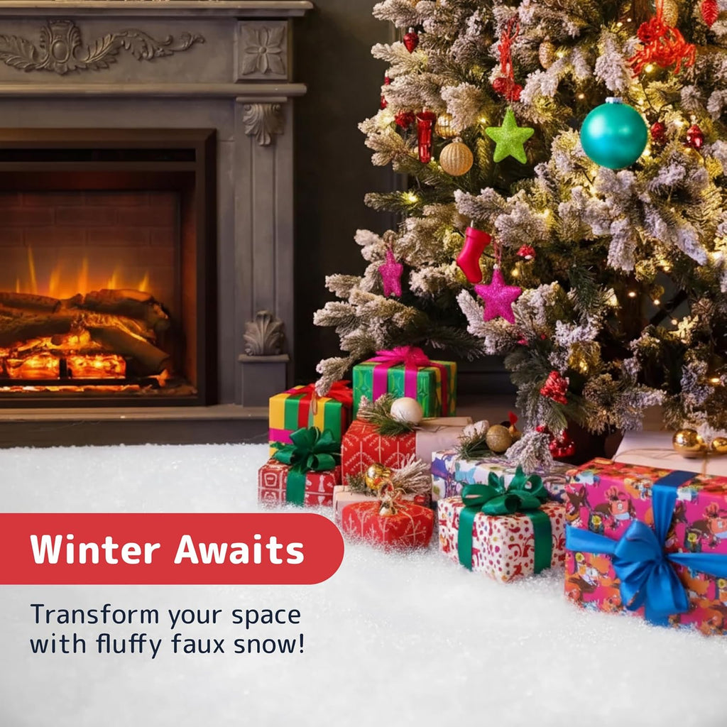 PREXTEX Artificial Snow Roll - Large Fluff for Christmas Village Displays, 94inchx31inch Tabletop D¨¦cor, and Winter Wonderland Party Scenes - Thick White Blanket for Holiday Backdrops and Festive Decoration