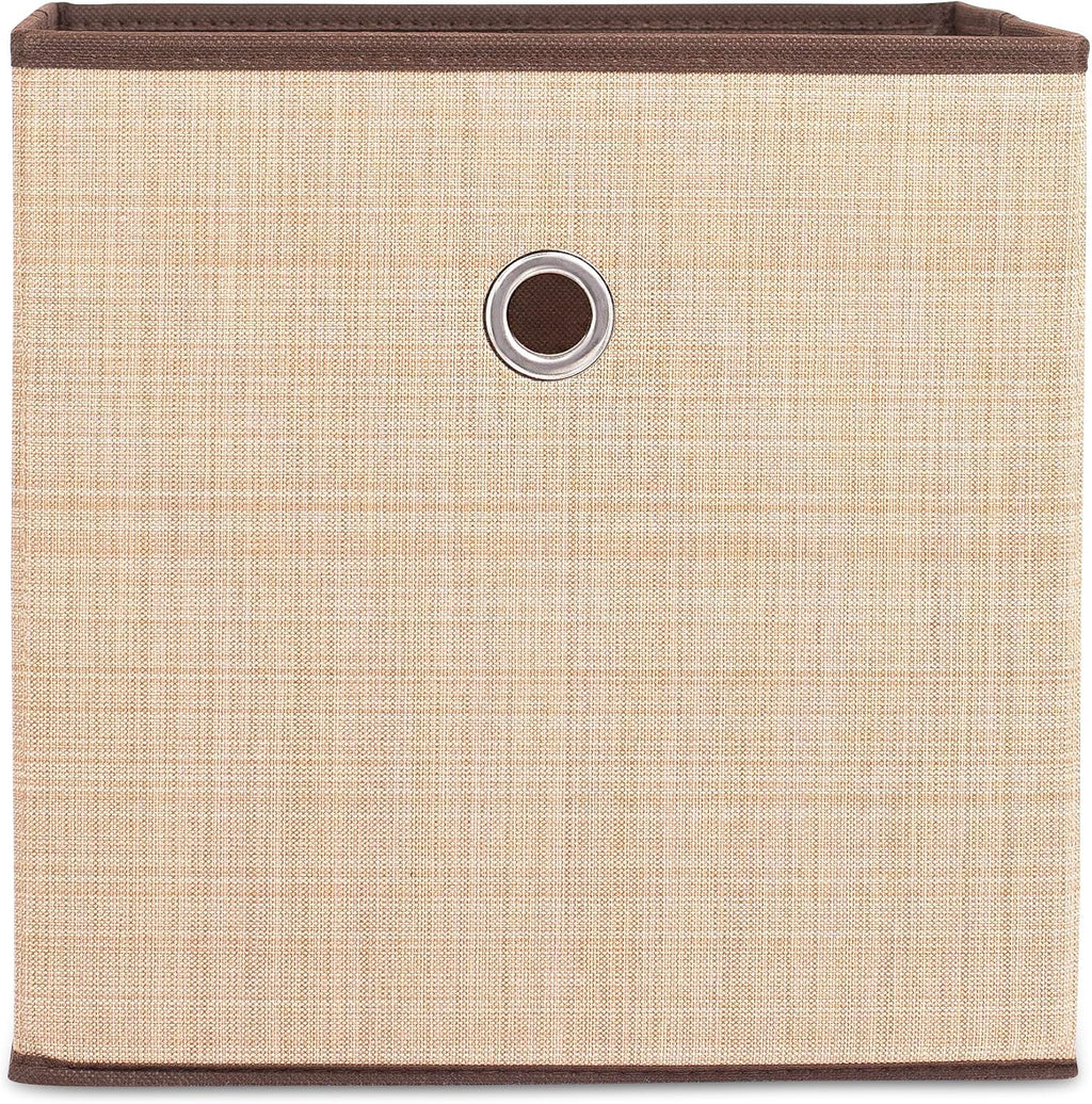 Internet' Bes Canva Storag Bi Durabl Storag Cub Bo Baske Containe Clothe Nurser Toy Organize Brow (Beige)