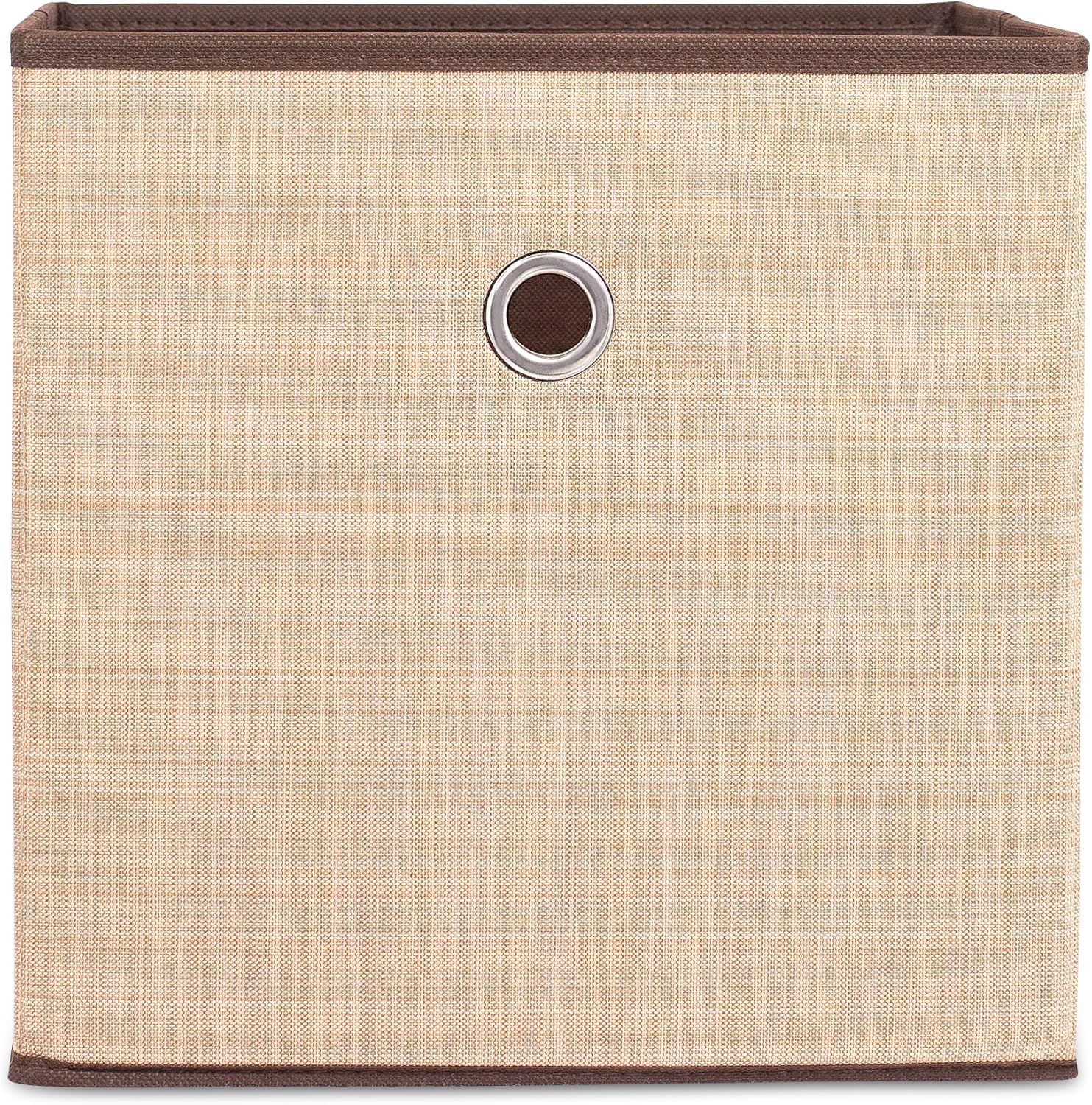 Internet' Bes Canva Storag Bi Durabl Storag Cub Bo Baske Containe Clothe Nurser Toy Organize Brow (Beige)