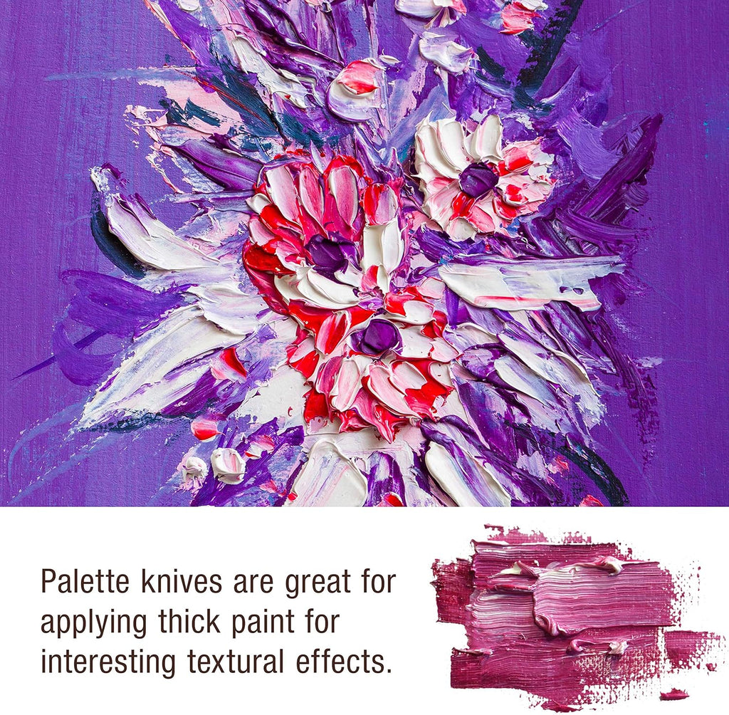 U.S Ar Suppl 5-Piec Artis Stainles Stee Palett Knif Se Woo Hand Flexibl Spatul Paintin Knive fo Colo Mixin Spreading Applyin Oil Acryli Pain o Canvas