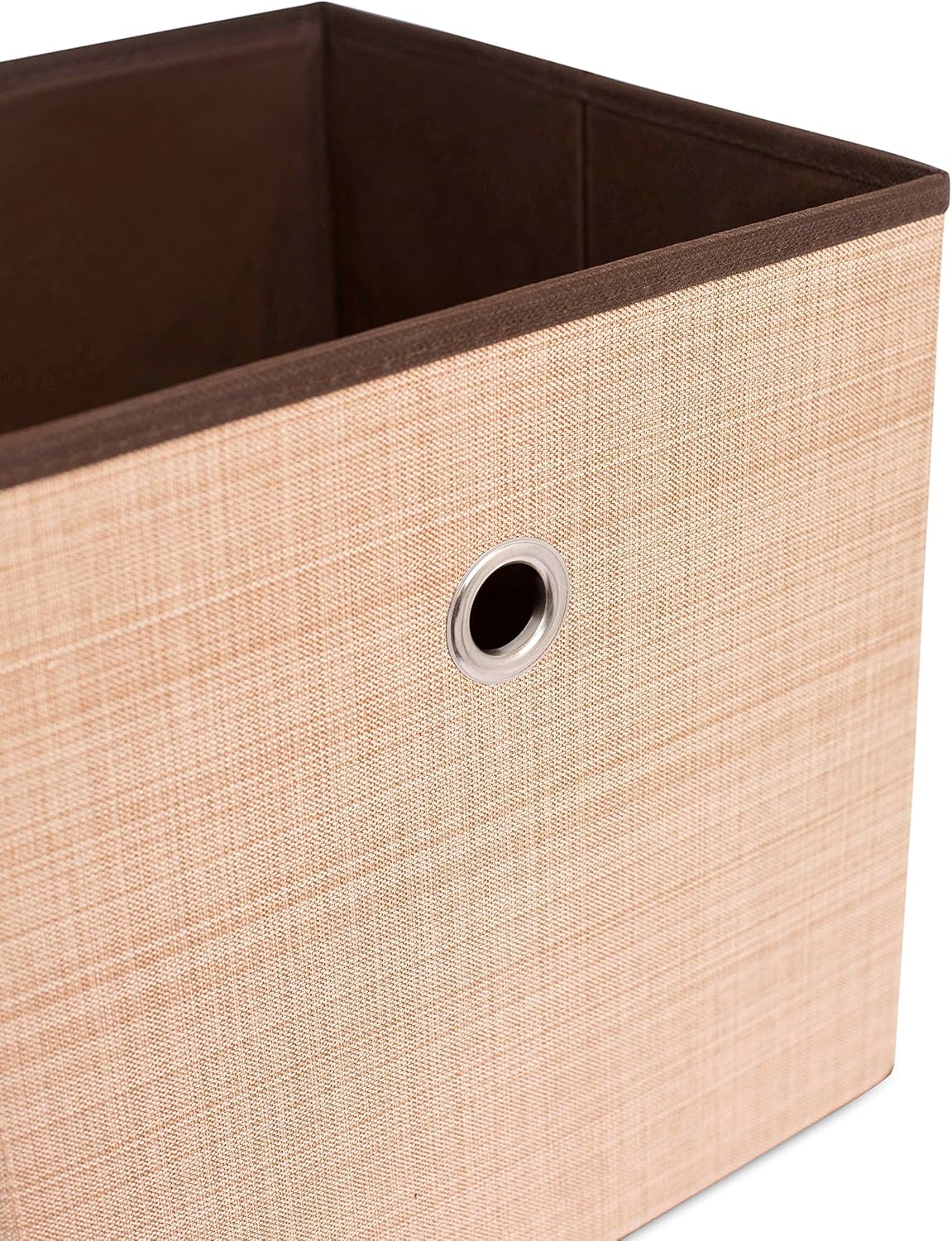 Internet' Bes Canva Storag Bi Durabl Storag Cub Bo Baske Containe Clothe Nurser Toy Organize Brow (Beige)