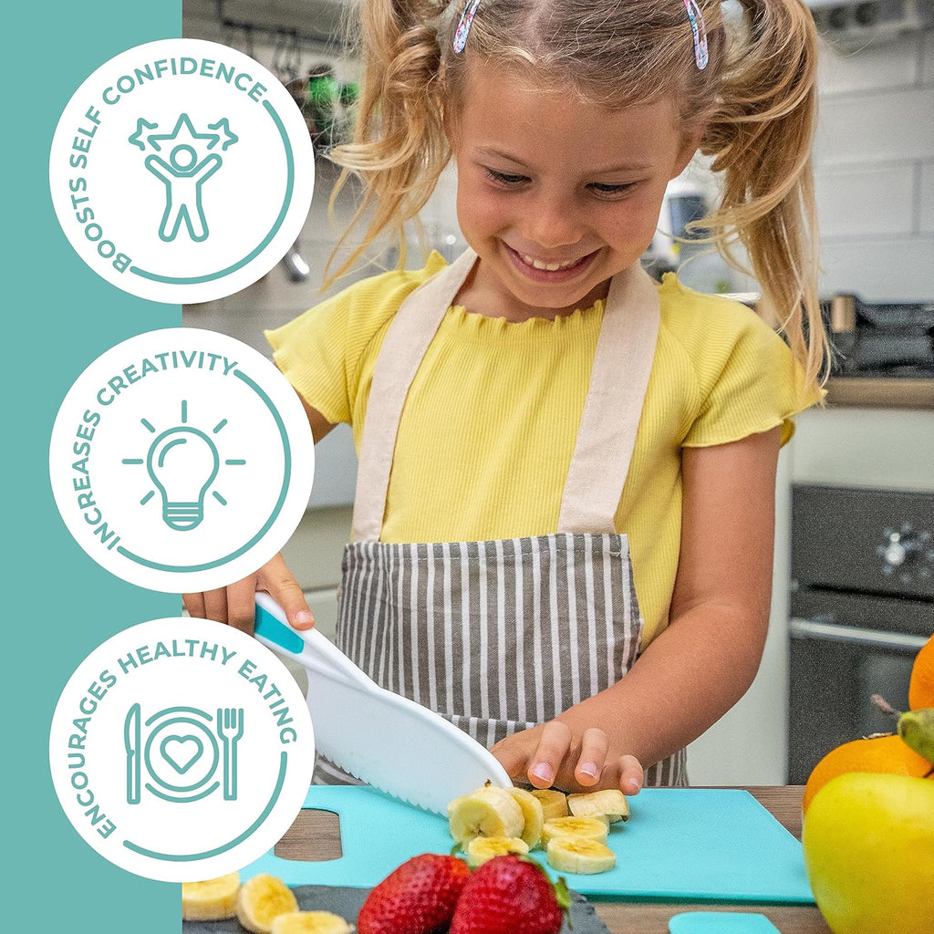Tovla Jr. Kid Safe Knife Gift Set for Real Cooking | STOCKING STUFFER |Toddler Kitchen Knives | Montessori STEM Cooking Tools Ages 4¨C12 | BPA-Free, Dishwasher-Safe | Christmas and Birthday
