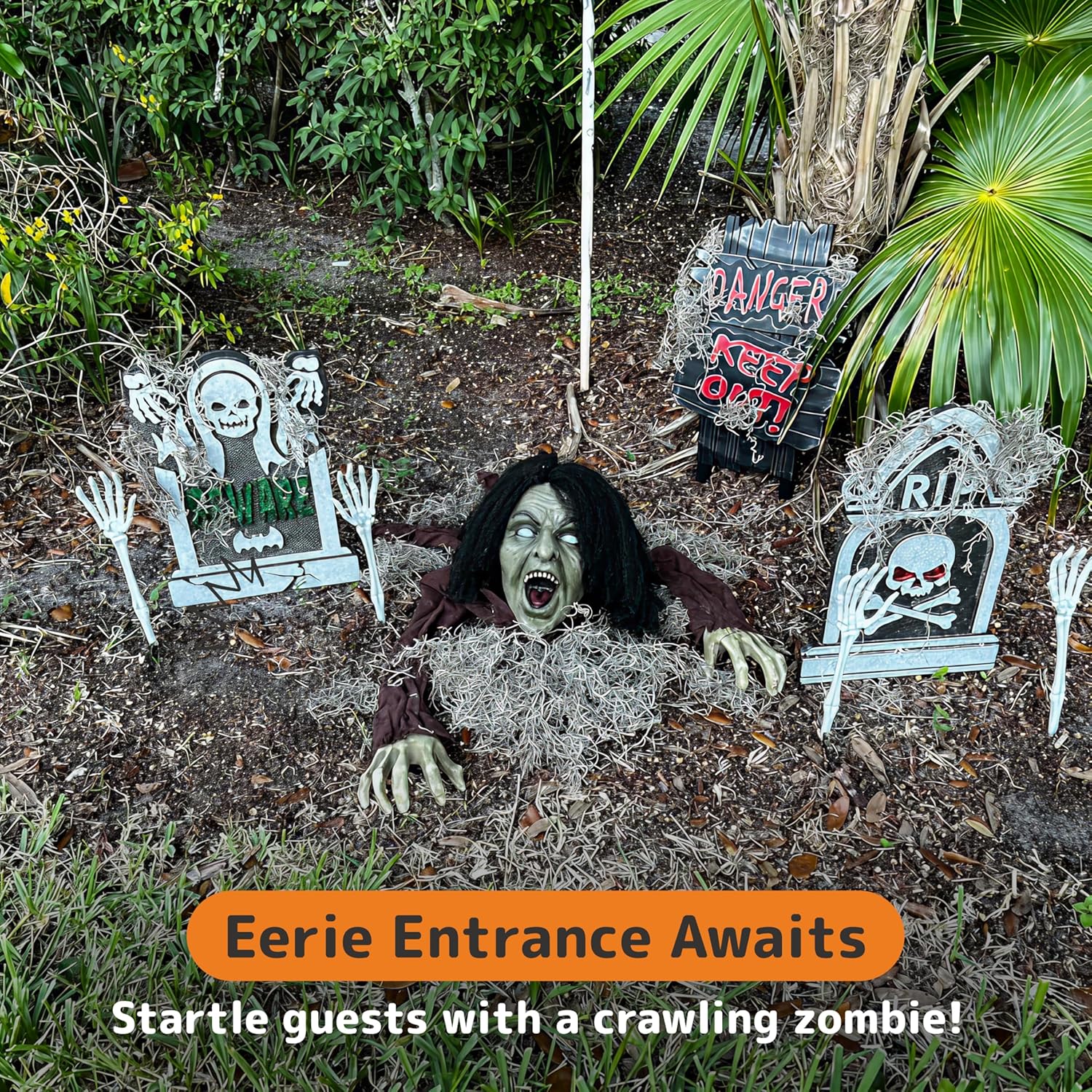 PREXTE Crawlin Zombi Hallowee Decoratio Zombie Comin Ou o Groun Pro Creep Outdoo Zombi Yar Decoration fo Haunte Houses Graveyards an Hallowee Parties