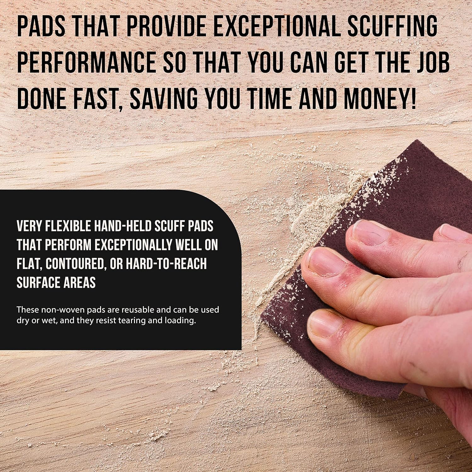 Dura-Gold Premium 6inch x 9inch Maroon General Purpose Scuff Pads, Box of 10 - Scuffing, Scouring, Sanding, Paint Primer Prep Adhesion Scratch - Surface Preparation Automotive Car Auto Body Woodworking Wood