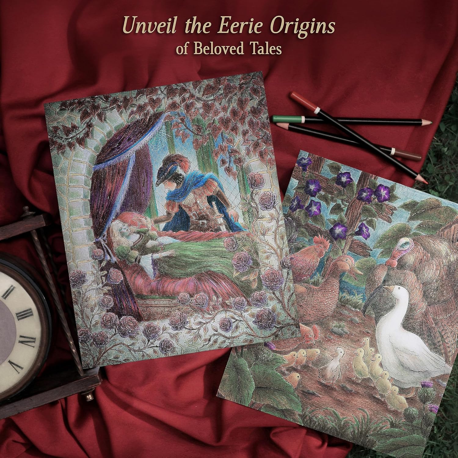 ColorIt Eerie Enchantment: Fairytale Origins Spiral Bound Adult Coloring Book, 50 Drawings of Bewitched Fantasy, Fable & Princess Stories, Thick Paper, Perforated Edges, Hardback Covers, & Ink Blotter
