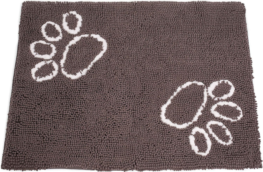 Internet's Best Chenille Dog Doormat - 35 x 25 - Absorbent Surface - Non-Skid Bottom - Protects Floors - Grey