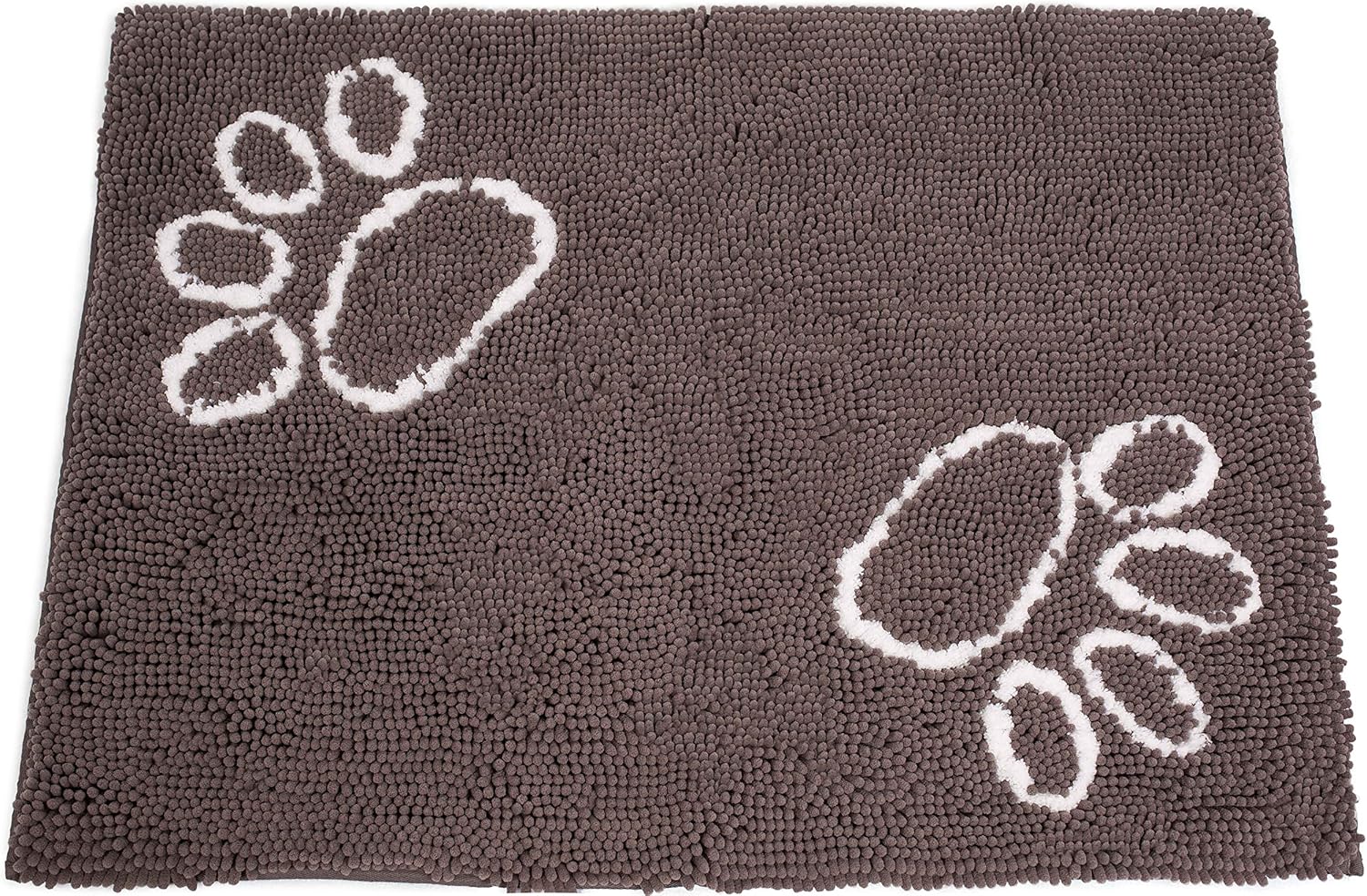 Internet's Best Chenille Dog Doormat - 35 x 25 - Absorbent Surface - Non-Skid Bottom - Protects Floors - Grey