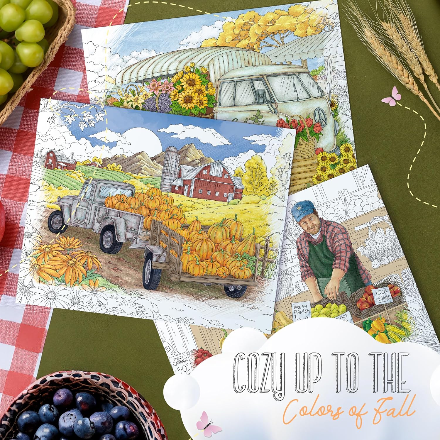 ColorI Colorfu Harves Adul Colorin Boo Spira Boun Fal Editio Featurin 5 Thanksgivin Hallowee Illustration Thic Paper Fla Hardcover In Blotte Colorin Books