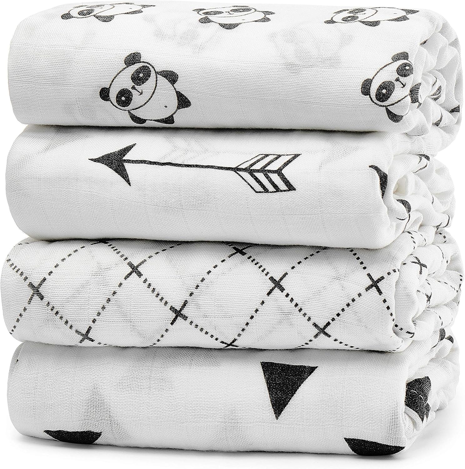 KiddyCar Bab Musli Swaddl Nurser Blanke fo Newborn Ba Blanket fo Boys/girl Bab Cotto Blanke Gif fo Newbor Babie 4-Pack