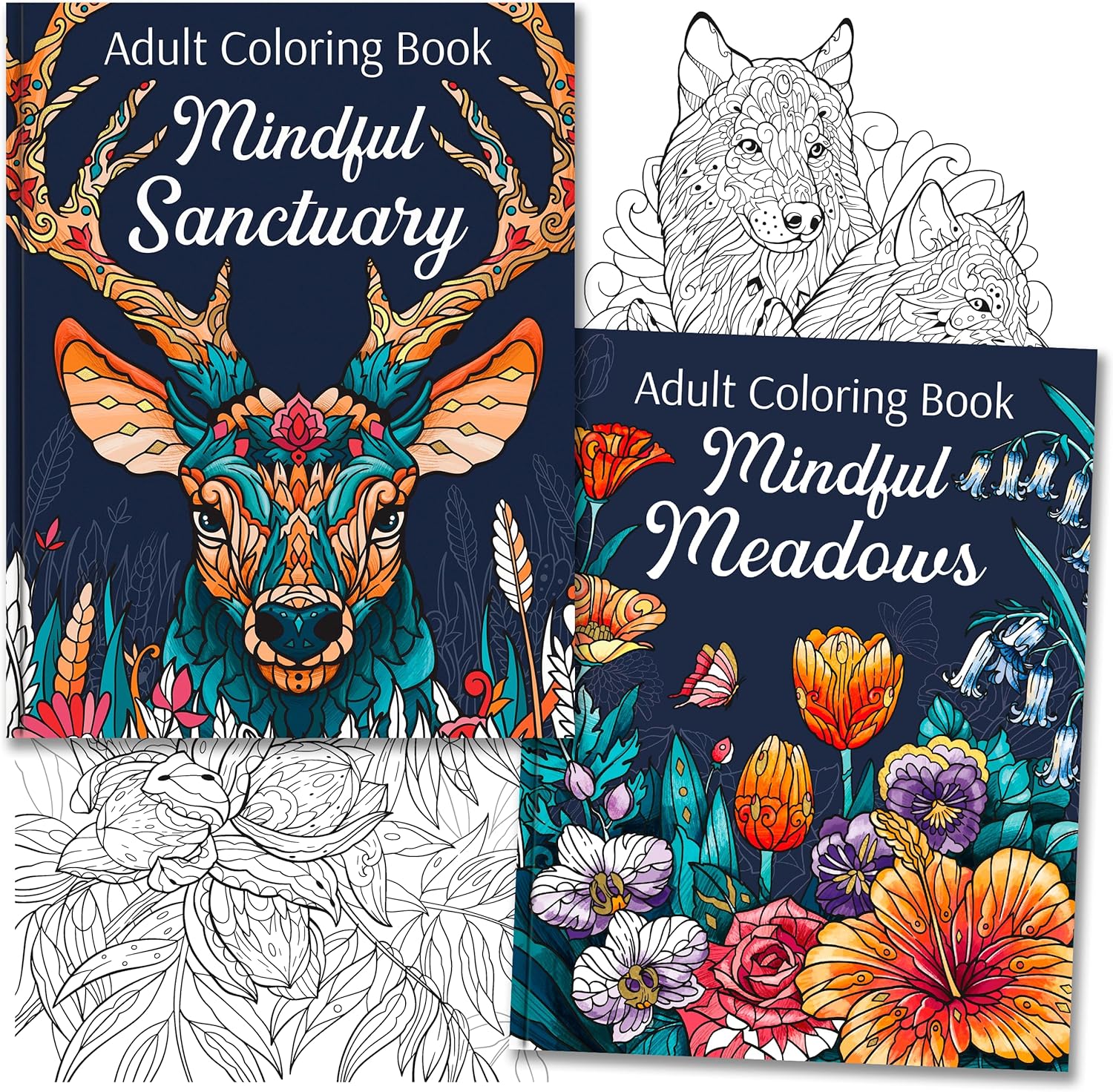 RYV Mindfu Meadow an Anima Colorin Boo fo Adult Beautifu an Relaxin Design t Unwin an Promot Mindfulnes Stres Relie Colorin Boo fo Women