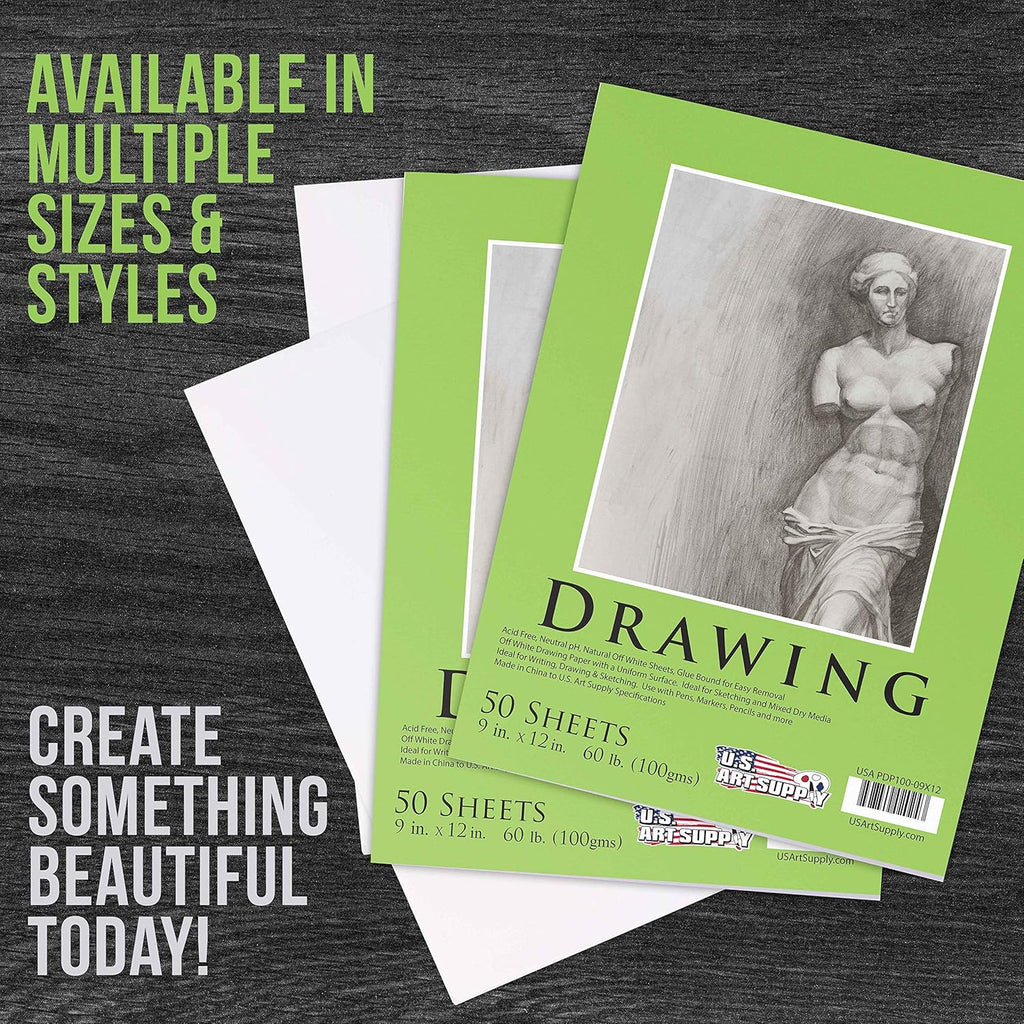 U.S Ar Suppl 9inc 12inc Premiu Drawin Pad Pac o (5 Sheet Each) 6 l (10 GSM Artis Sketc Book Mixe Medi Paper Sketchboo fo Drawing Colore Pencils Charcoa Adults Students