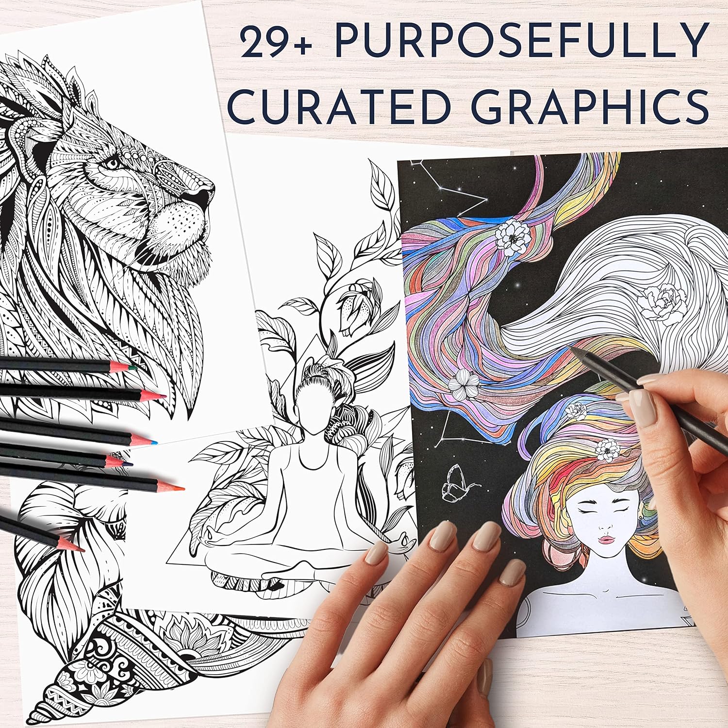 RYVE Adult Coloring Book for Women ¨C Mindfulness & Personal Growth Prompts for Relaxation ¨C Anxiety, Stress Relief & Relaxation Gifts for Women, Coloring Books for Adults Relaxation