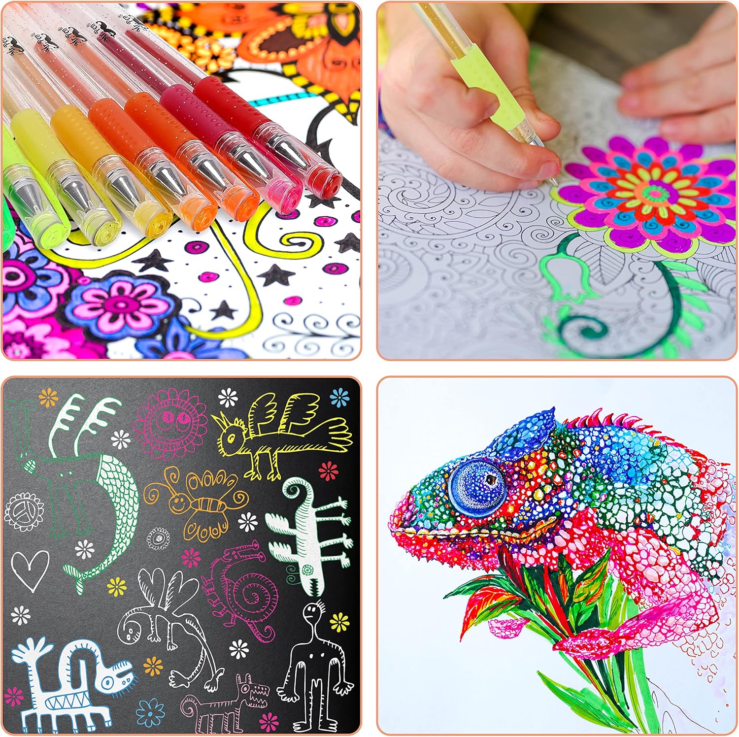 Glitte Ge Pens Assorte Colors 2 pcs Glitte Pens Glitte Ge Pen fo Adul Coloring